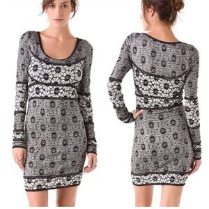 Free People Sheath Lace Eyelet Dress Long Sleeve Women’s Small Black